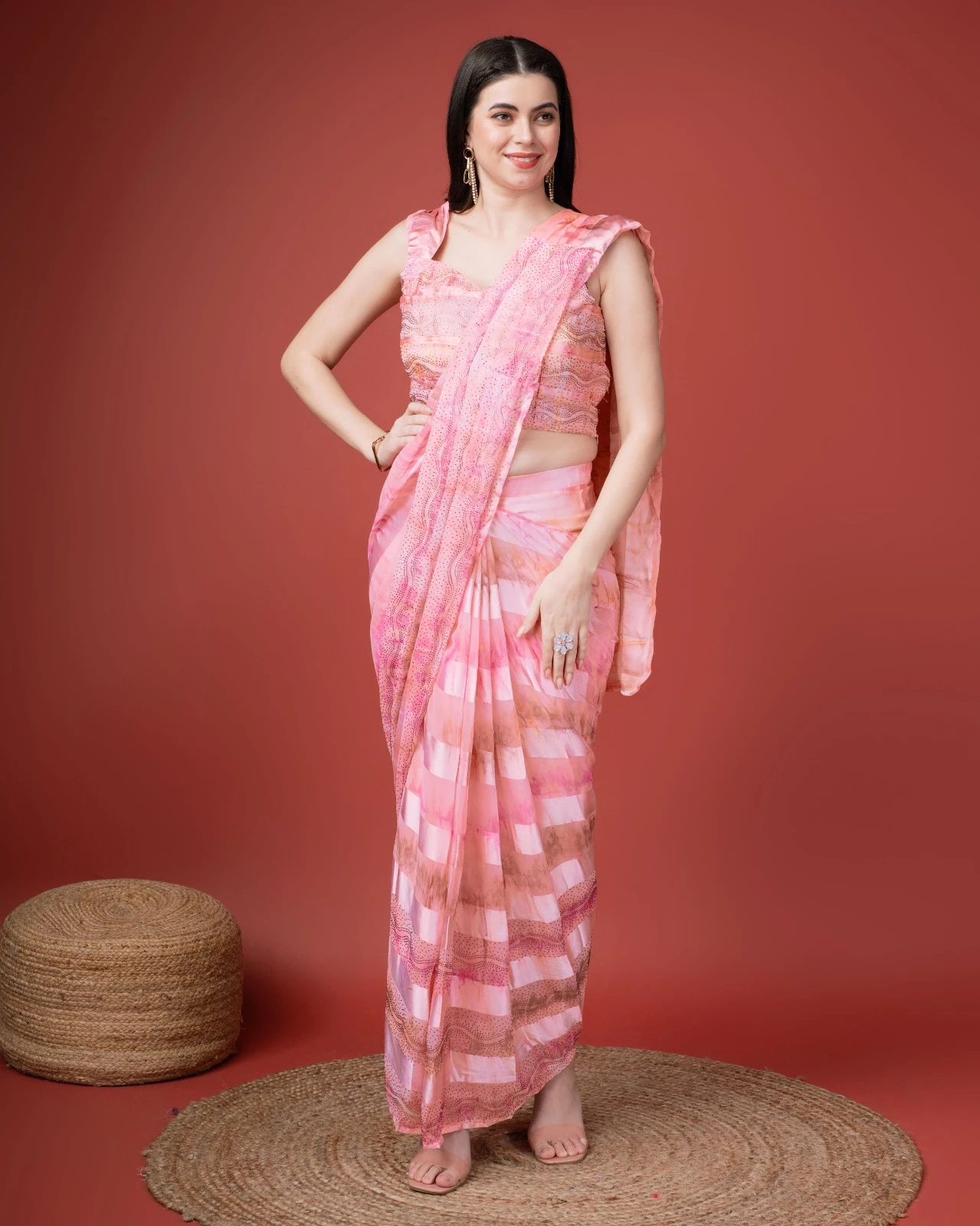 Amoha 10810 Satin Silk Wholesale Readymade Sarees Catalog — Wholesale Sarees, AMOHA wholesale from Surat — view 4